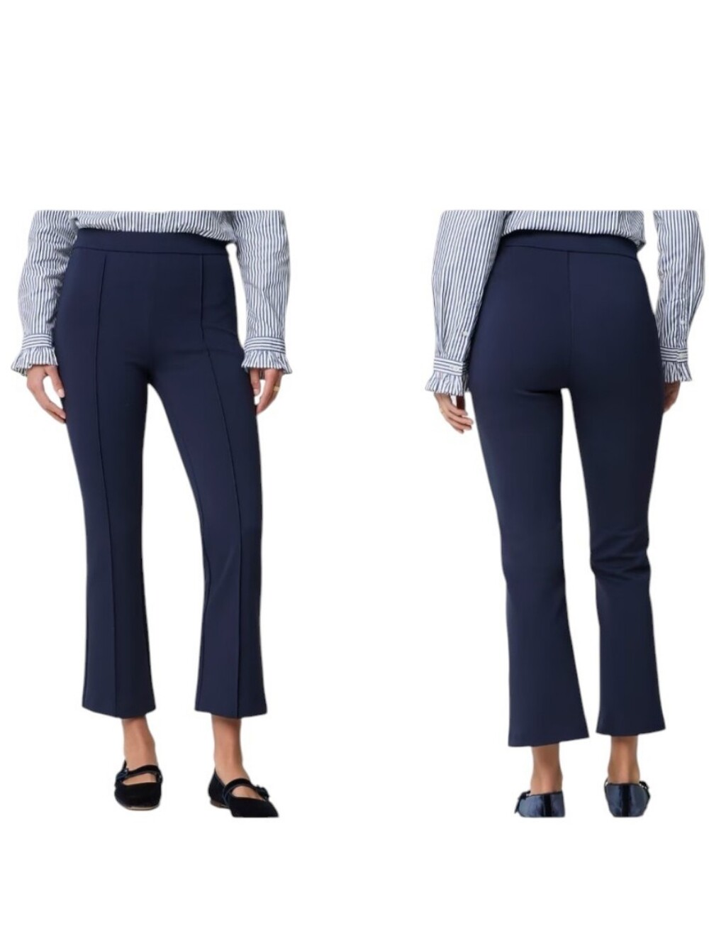 NWT J. Crew Petite Crop Pull On Ponte Pant Navy Blue Size 2P